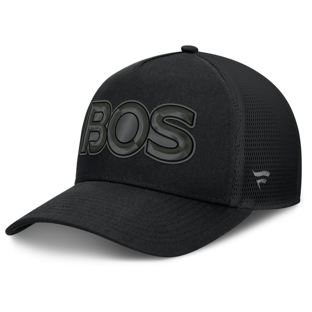 NHL Black Boston Bruins Fanatics Authentic Pro Road Team Code Trucker Adjustable Hat