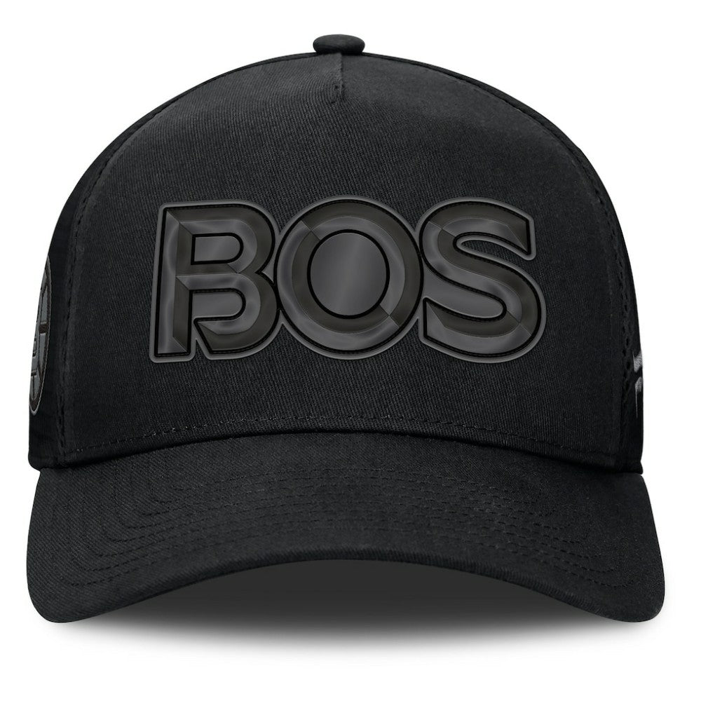 NHL Black Boston Bruins Fanatics Authentic Pro Road Team Code Trucker Adjustable Hat