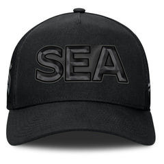 NHL Black Seattle Kraken Fanatics Authentic Pro Road Team Code Trucker Adjustable Hat