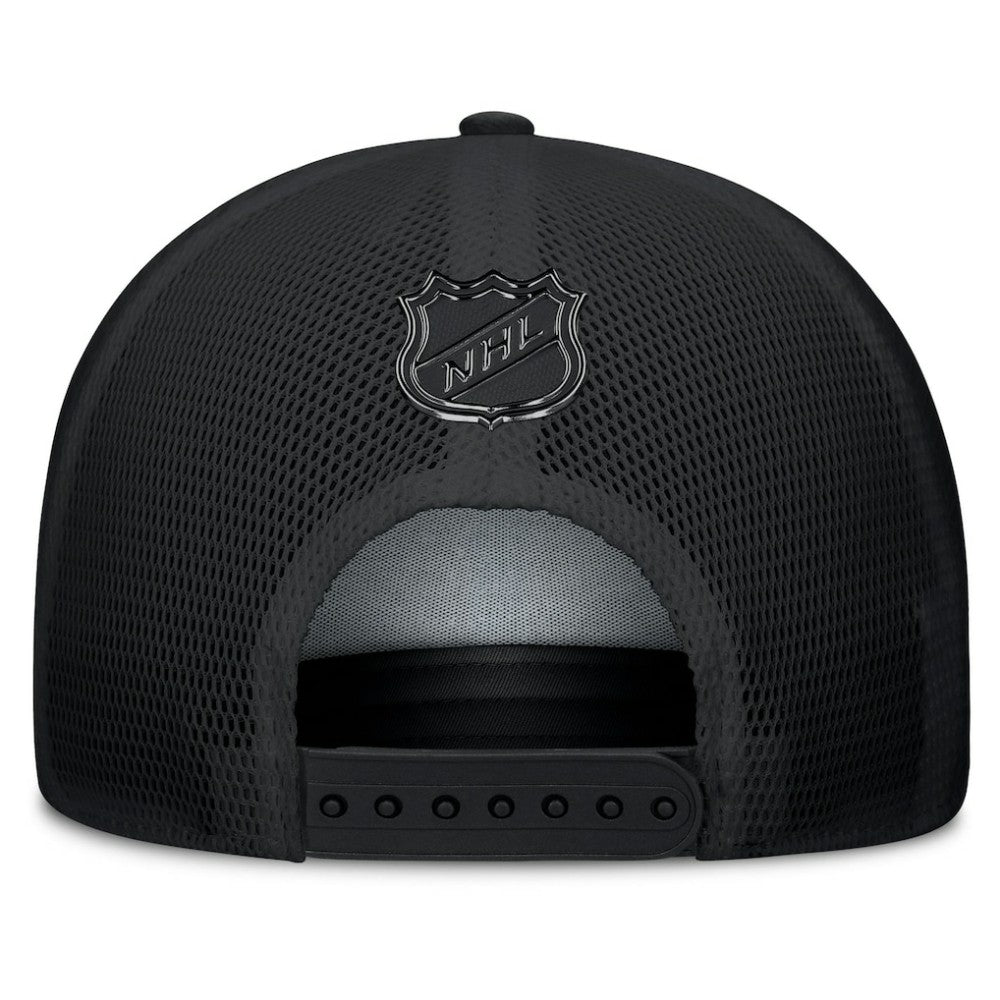 NHL Black Seattle Kraken Fanatics Authentic Pro Road Team Code Trucker Adjustable Hat