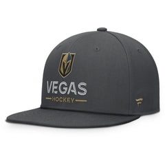 NHL Charcoal Vegas Golden Knights Fanatics Authentic Pro Rink Lockup Snapback Hat