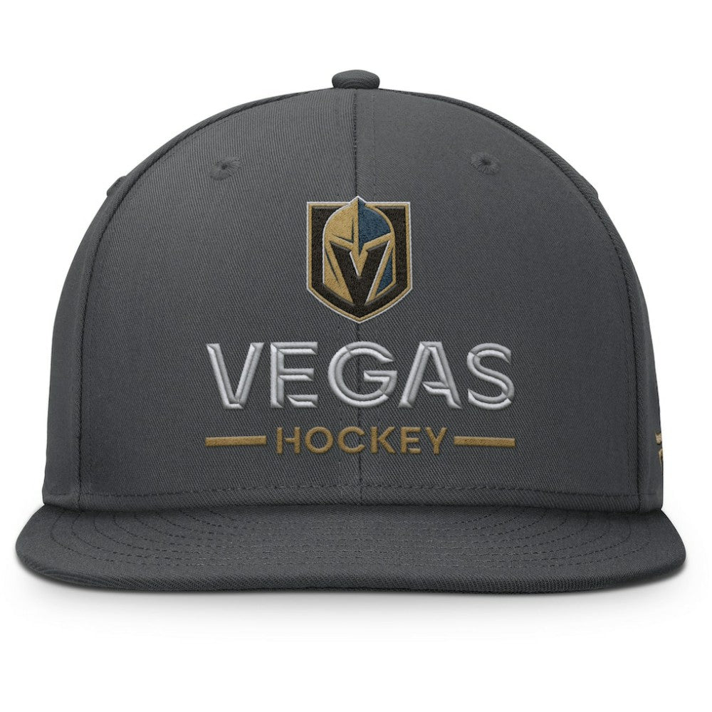 NHL Charcoal Vegas Golden Knights Fanatics Authentic Pro Rink Lockup Snapback Hat