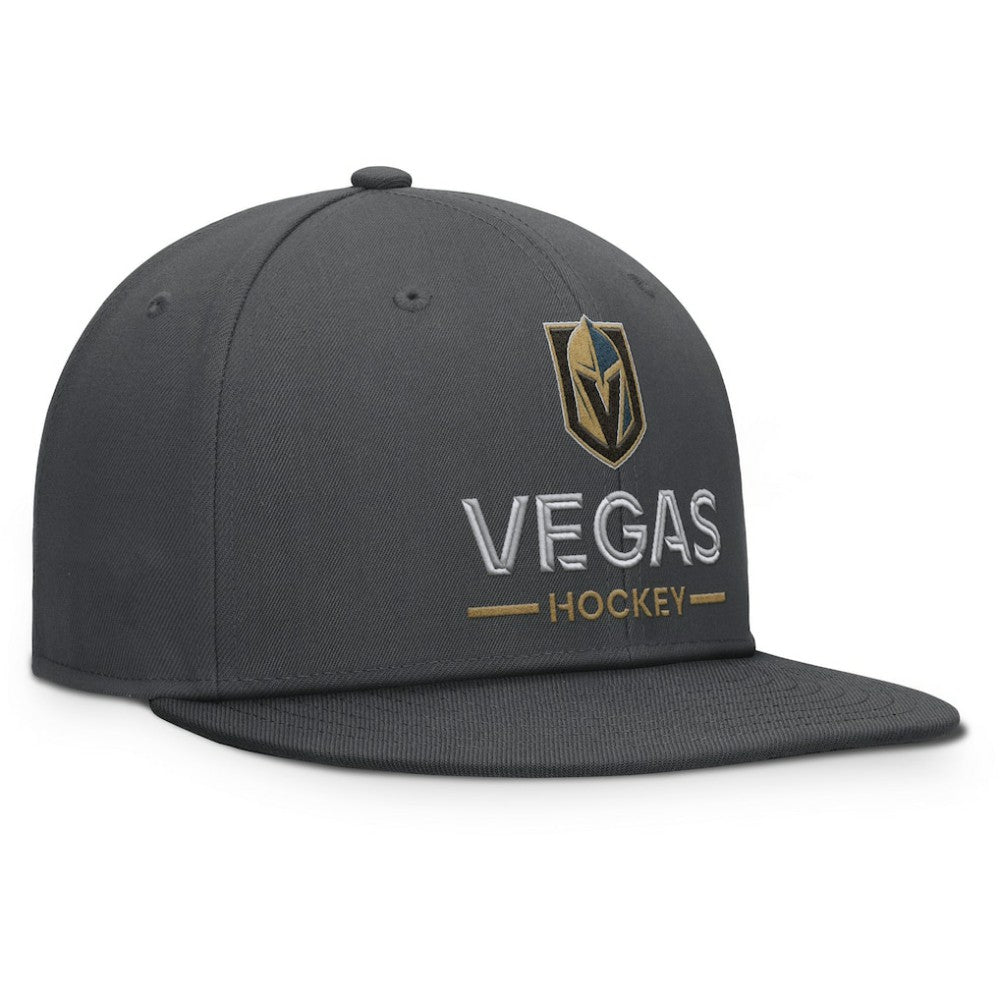 NHL Charcoal Vegas Golden Knights Fanatics Authentic Pro Rink Lockup Snapback Hat