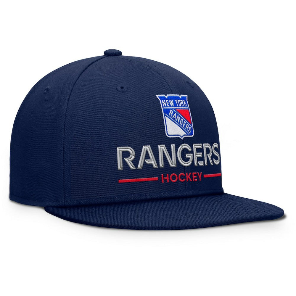 NHL Navy New York Rangers Fanatics Authentic Pro Rink Lockup Snapback Hat