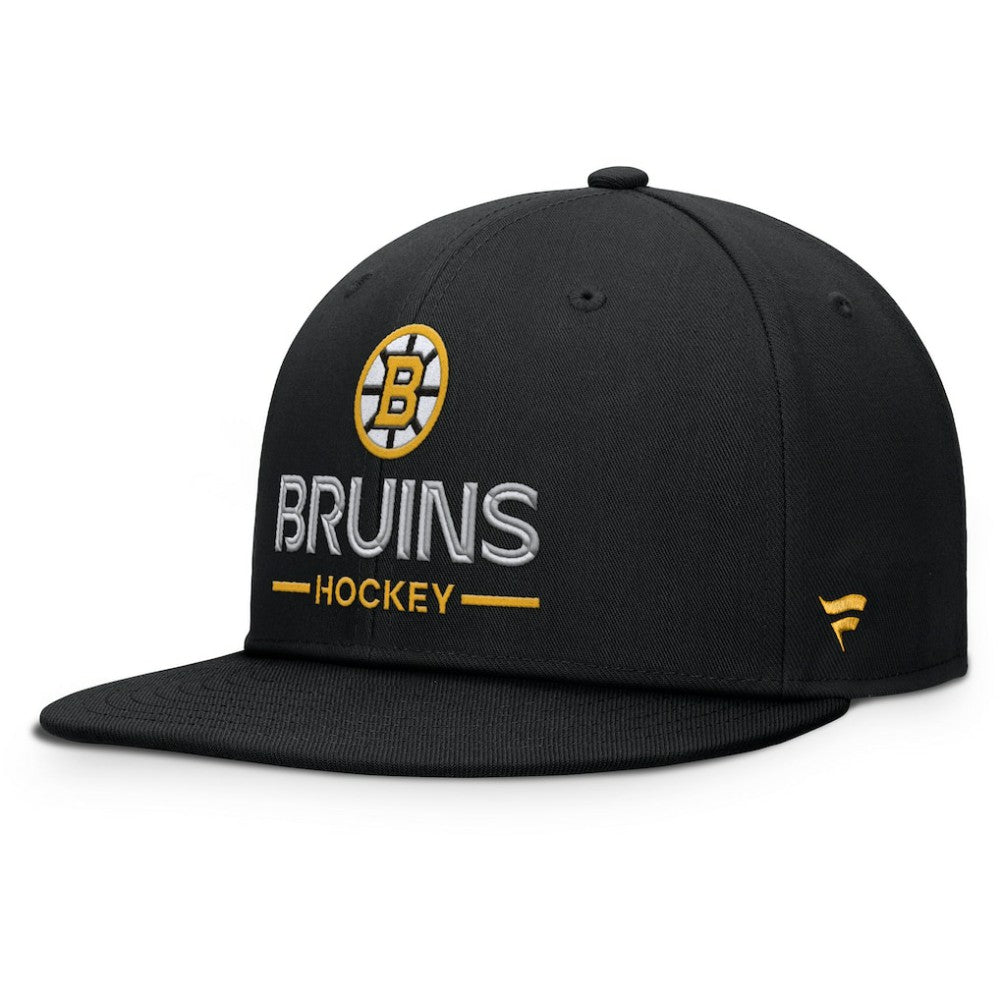 NHL Black Boston Bruins Fanatics Authentic Pro Rink Lockup Snapback Hat