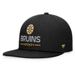 NHL Black Boston Bruins Fanatics Authentic Pro Rink Lockup Snapback Hat