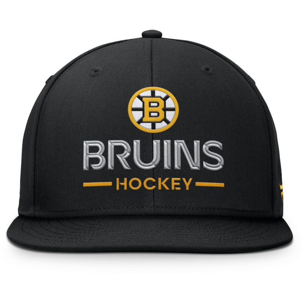 NHL Black Boston Bruins Fanatics Authentic Pro Rink Lockup Snapback Hat