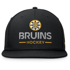 NHL Black Boston Bruins Fanatics Authentic Pro Rink Lockup Snapback Hat