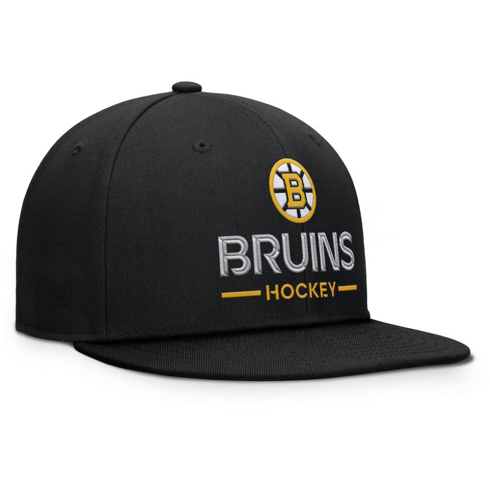NHL Black Boston Bruins Fanatics Authentic Pro Rink Lockup Snapback Hat