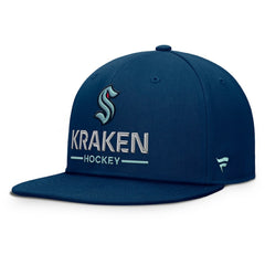 NHL Deep Sea Blue Seattle Kraken Fanatics Authentic Pro Rink Lockup Snapback Hat