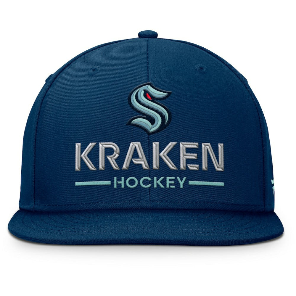 NHL Deep Sea Blue Seattle Kraken Fanatics Authentic Pro Rink Lockup Snapback Hat