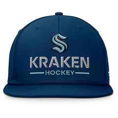 NHL Deep Sea Blue Seattle Kraken Fanatics Authentic Pro Rink Lockup Snapback Hat