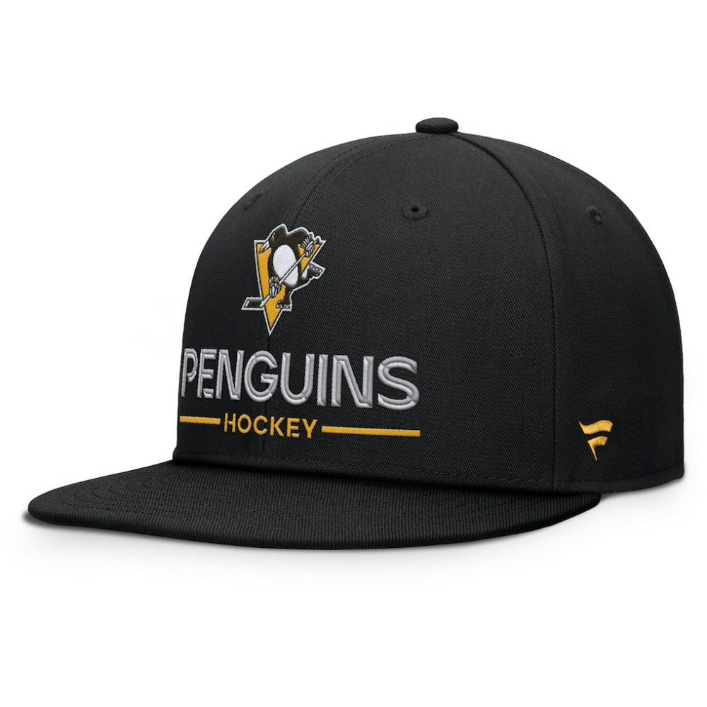 NHL Black Pittsburgh Penguins Fanatics Authentic Pro Rink Lockup Snapback Hat