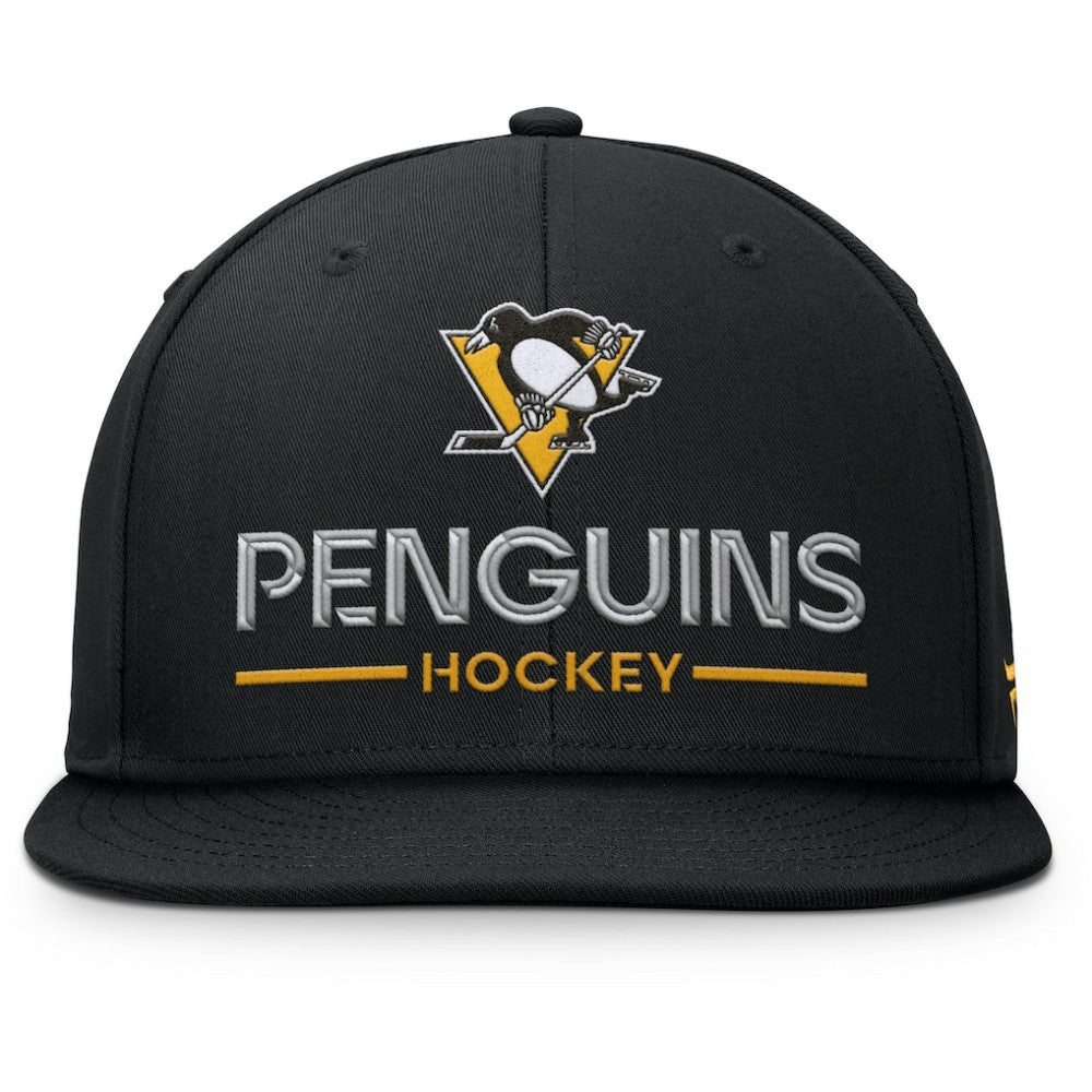 NHL Black Pittsburgh Penguins Fanatics Authentic Pro Rink Lockup Snapback Hat