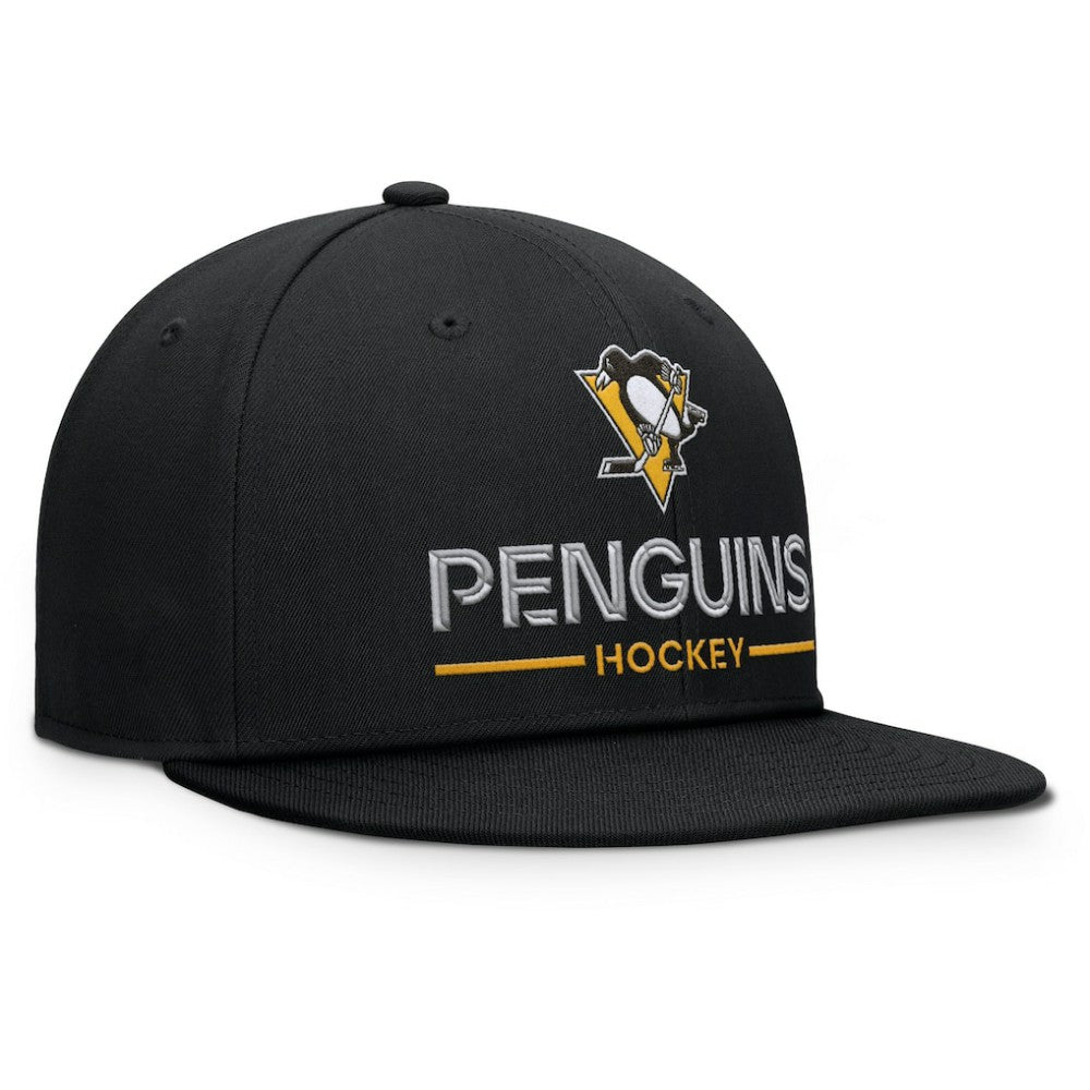NHL Black Pittsburgh Penguins Fanatics Authentic Pro Rink Lockup Snapback Hat