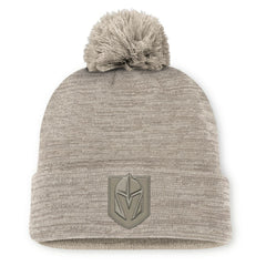 NHL Tan Vegas Golden Knights Fanatics Authentic Pro Road Cuffed Knit Hat with Pom