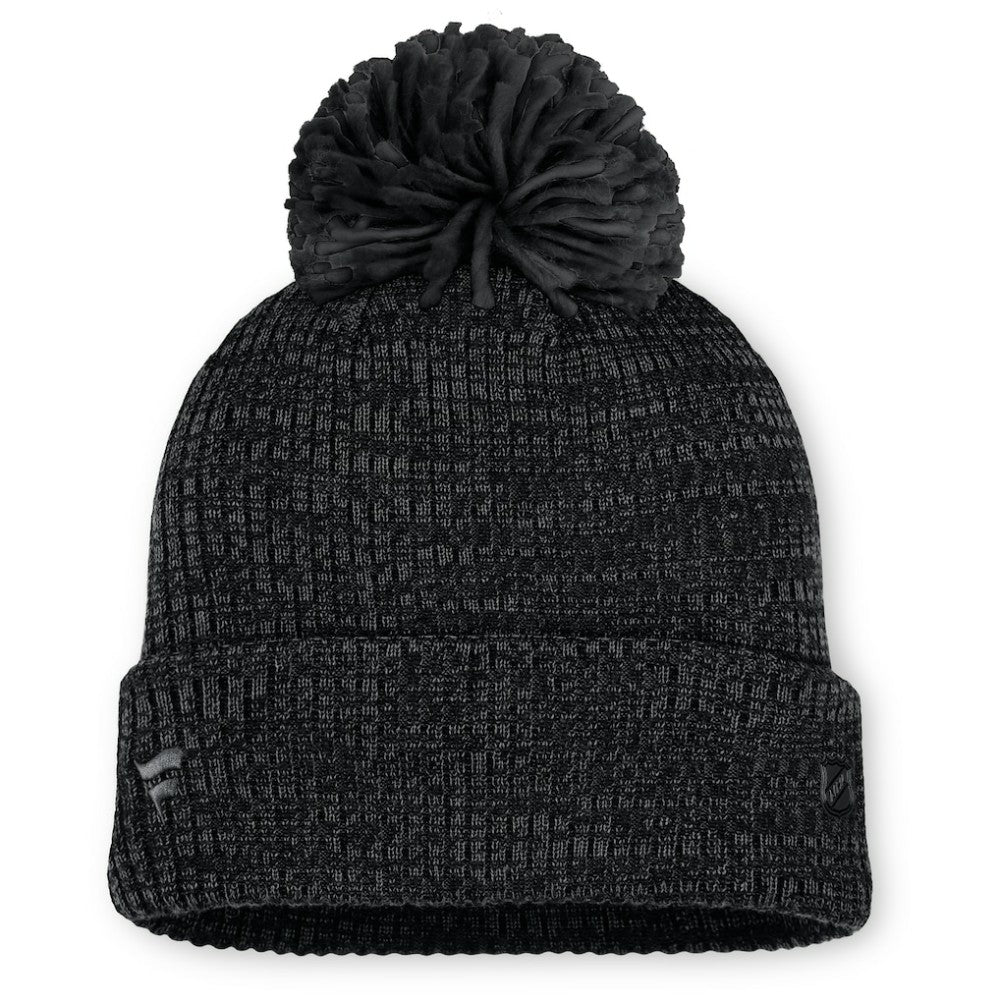 NHL Black Vegas Golden Knights Fanatics Women's Authentic Pro Road Cuffed Knit Hat with Pom
