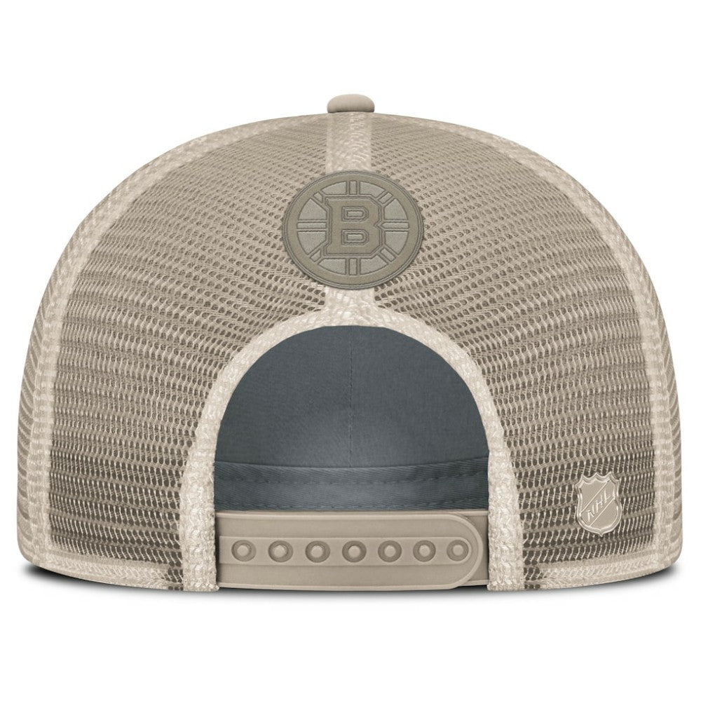 NHL Tan Boston Bruins Fanatics Women's Authentic Pro Road Trucker Adjustable Hat