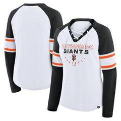 MLB San Francisco Giants Fanatics Women's Blitz Package Raglan Lace-Up V-Neck Long Sleeve T-Shirt