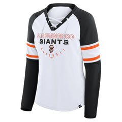 MLB San Francisco Giants Fanatics Women's Blitz Package Raglan Lace-Up V-Neck Long Sleeve T-Shirt