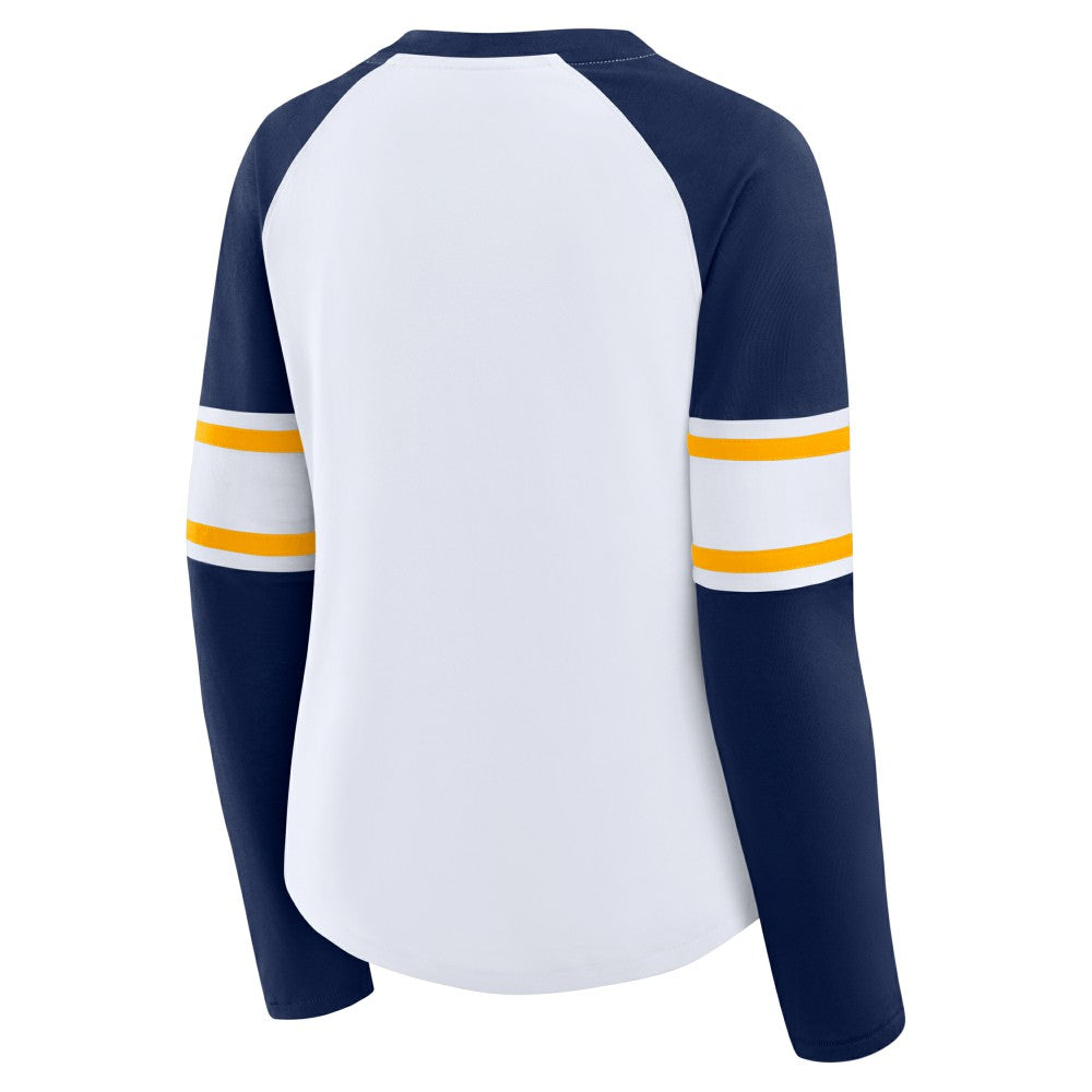 MLB Milwaukee Brewers Fanatics Women's Blitz Package Raglan Lace-Up V-Neck Long Sleeve T-Shirt