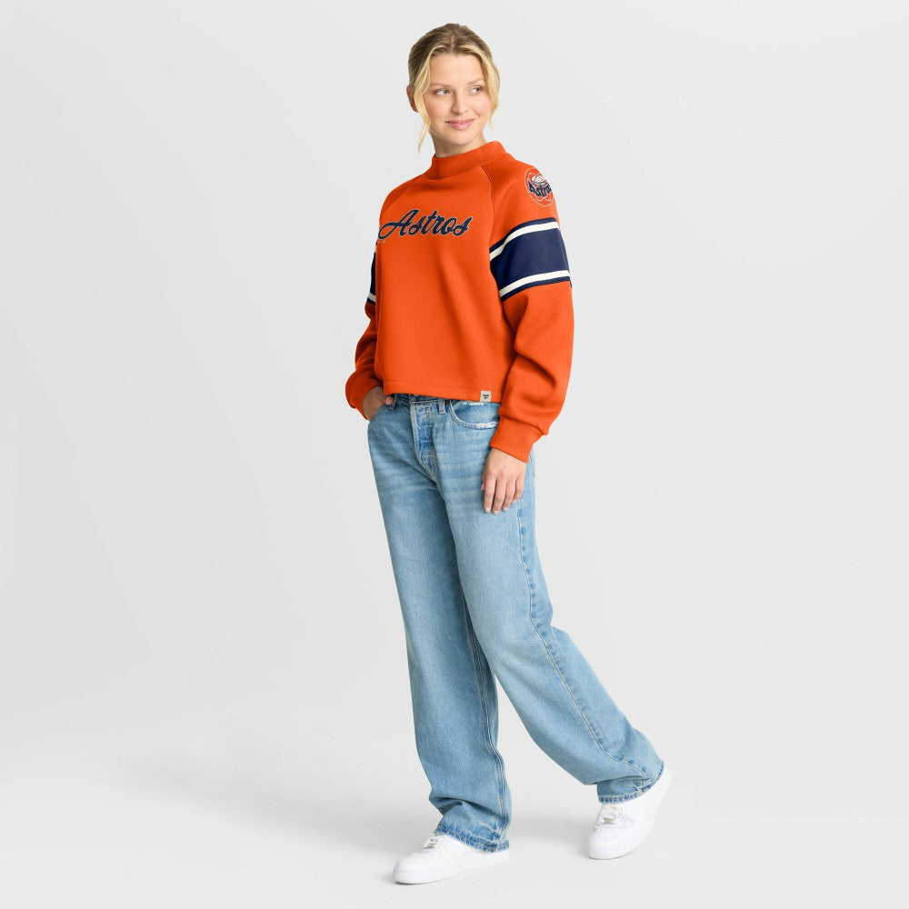 MLB Houston Astros Fanatics Women's Oversized Toss Sweep Raglan Pullover Sweatshirt