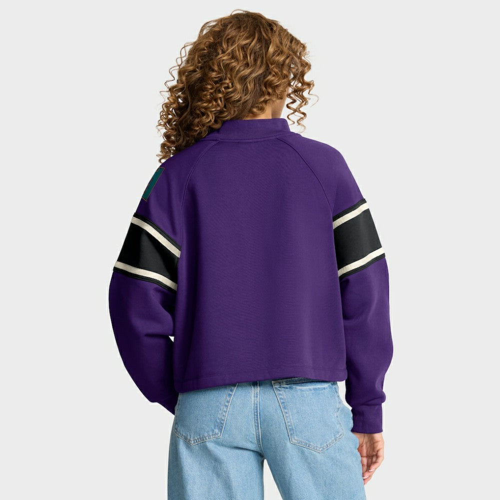 MLB Arizona Diamondbacks Fanatics Women's Oversized Toss Sweep Raglan Pullover Sweatshirt
