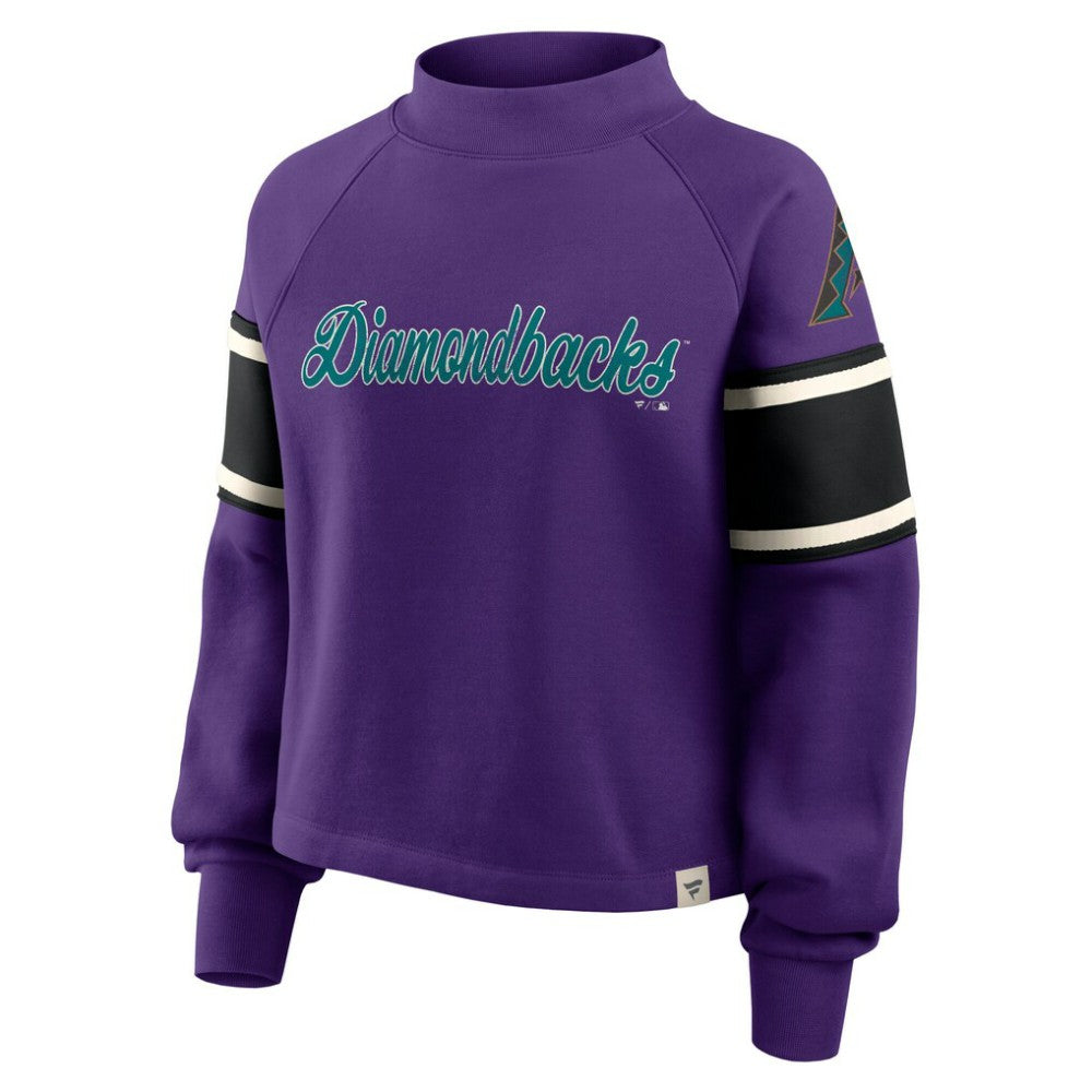 MLB Arizona Diamondbacks Fanatics Women's Oversized Toss Sweep Raglan Pullover Sweatshirt