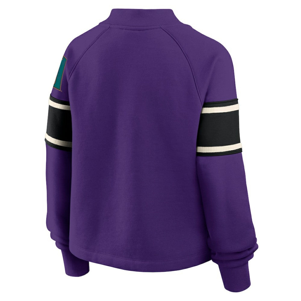 MLB Arizona Diamondbacks Fanatics Women's Oversized Toss Sweep Raglan Pullover Sweatshirt