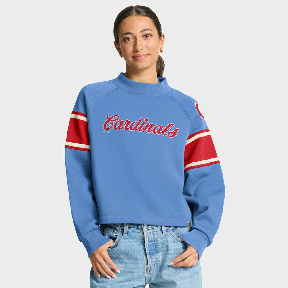 MLB St. Louis Cardinals Fanatics Women's Oversized Toss Sweep Raglan Pullover Sweatshirt