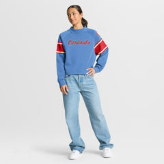 MLB St. Louis Cardinals Fanatics Women's Oversized Toss Sweep Raglan Pullover Sweatshirt