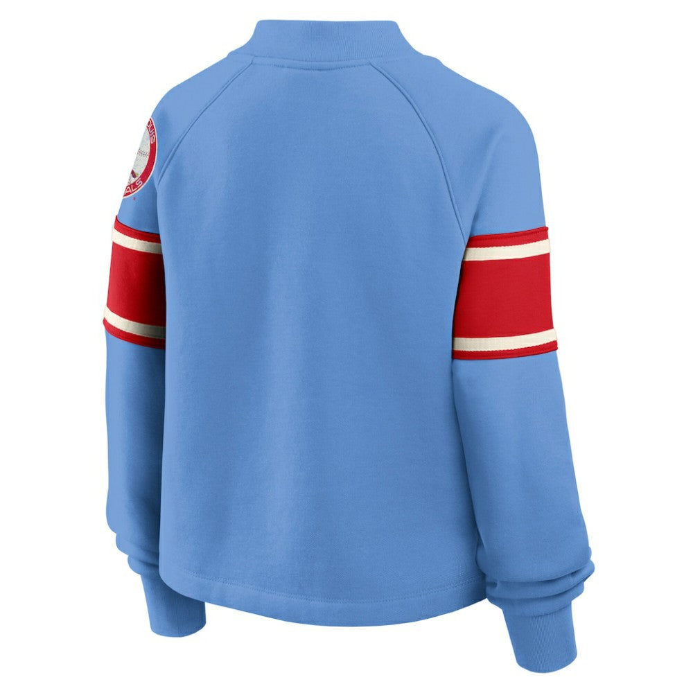 MLB St. Louis Cardinals Fanatics Women's Oversized Toss Sweep Raglan Pullover Sweatshirt