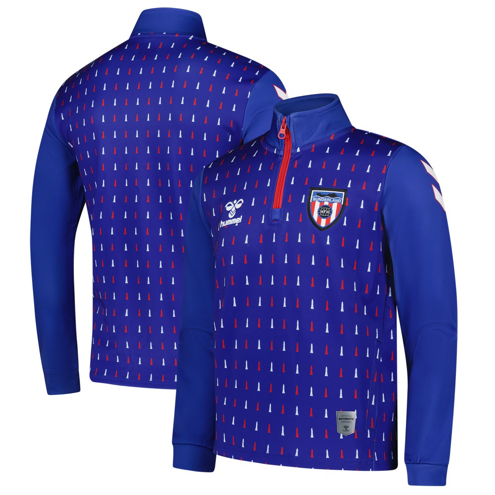 Sunderland Hummel Away Pre-Match Half Zip -  Blue