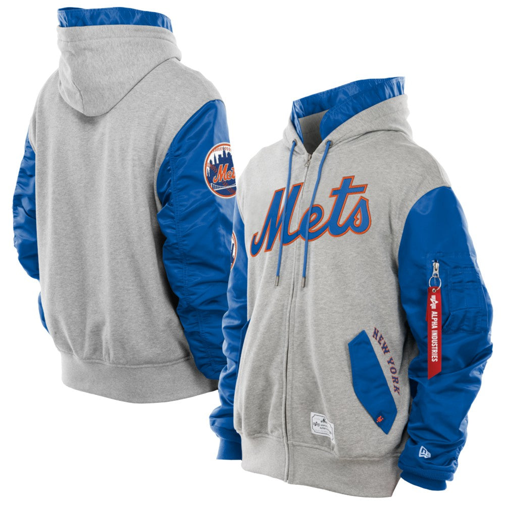 MLB New York Mets New Era x Alpha Industries MA-1 Full-Zip Hoodie Jacket
