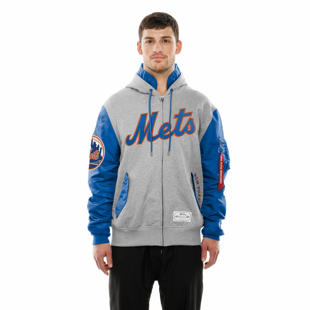 MLB New York Mets New Era x Alpha Industries MA-1 Full-Zip Hoodie Jacket