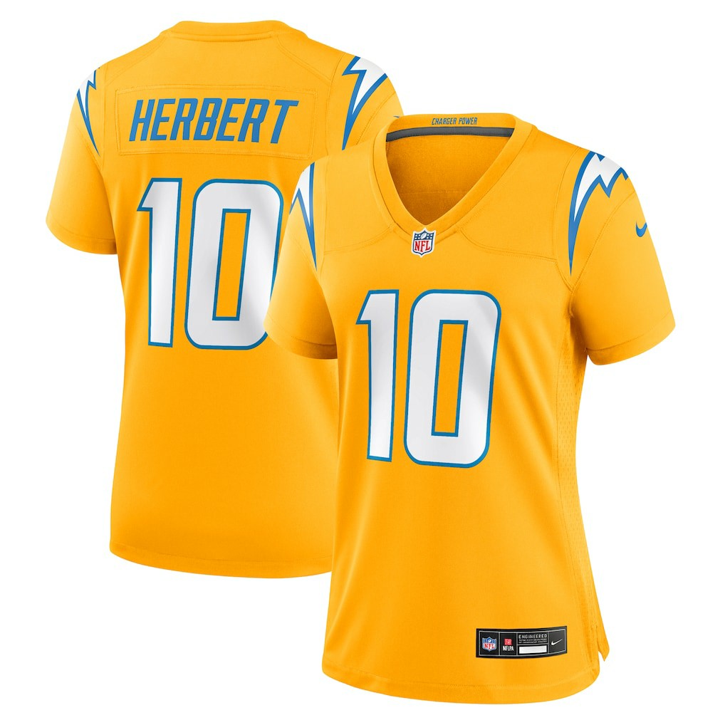 Justin Herbert  Women's Alternate Charger Power Game Jersey - Los Angeles Chargers