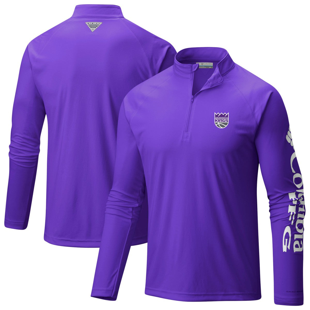 NBA Sacramento Kings Terminal Tackle Raglan Omni-Shade Quarter-Zip Jacket