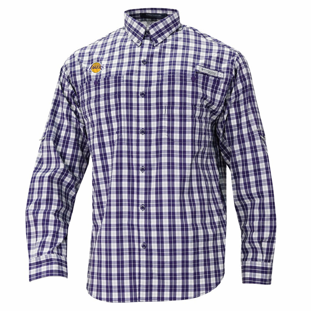 NBA Los Angeles Lakers Super Tamiami Omni-Shade Long Sleeve Button-Down Shirt