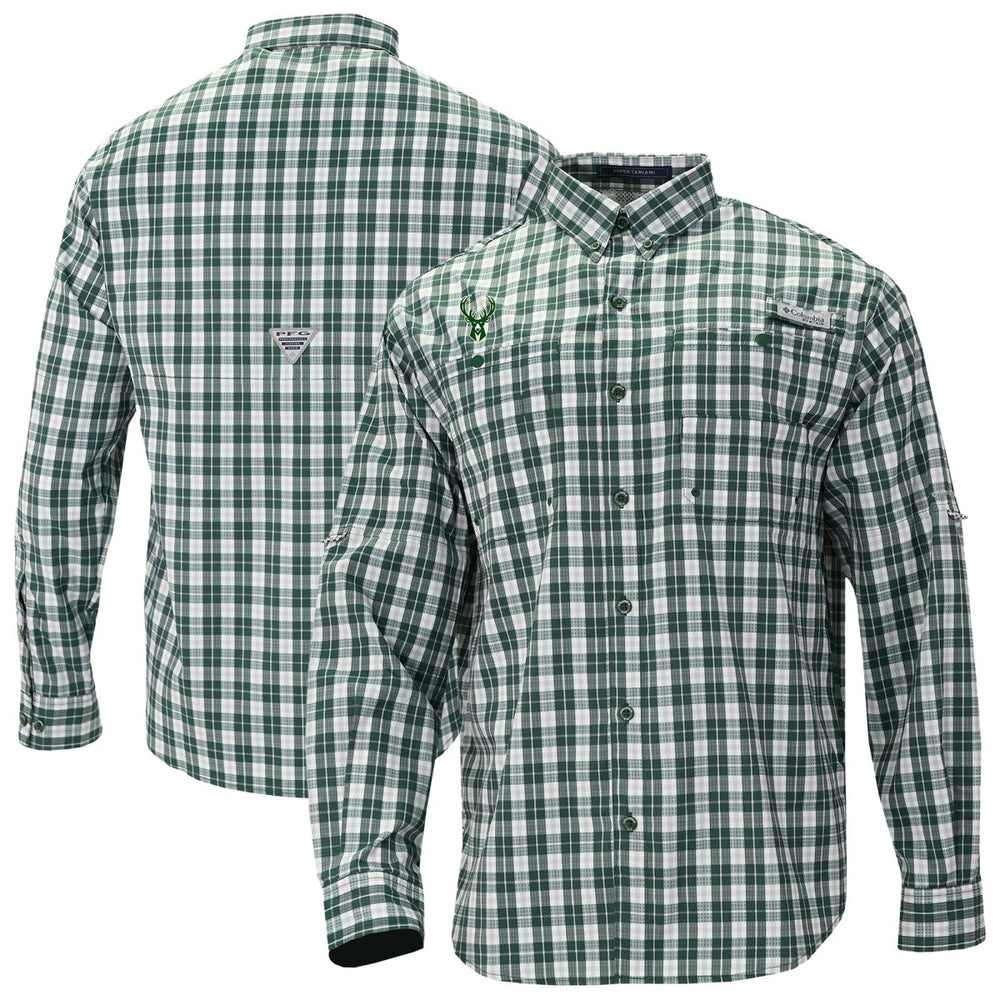 NBA Milwaukee Bucks Super Tamiami Omni-Shade Long Sleeve Button-Down Shirt