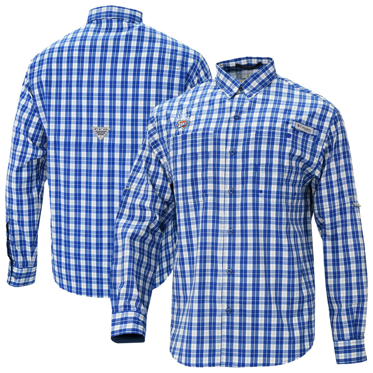 NBA Oklahoma City Thunder Super Tamiami Omni-Shade Long Sleeve Button-Down Shirt