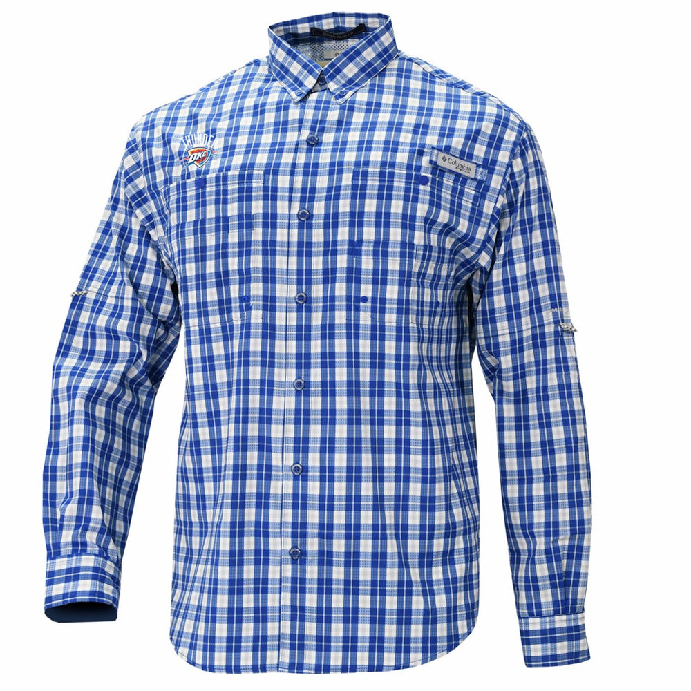 NBA Oklahoma City Thunder Super Tamiami Omni-Shade Long Sleeve Button-Down Shirt