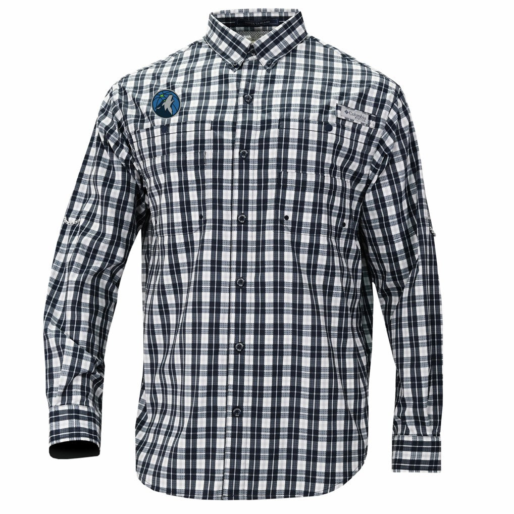 NBA Minnesota Timberwolves Super Tamiami Omni-Shade Long Sleeve Button-Down Shirt