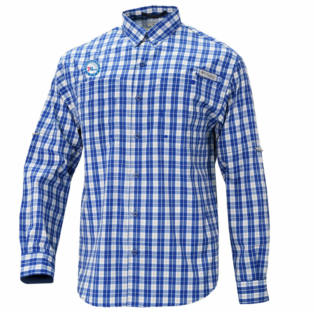 NBA Philadelphia 76ers Super Tamiami Omni-Shade Long Sleeve Button-Down Shirt