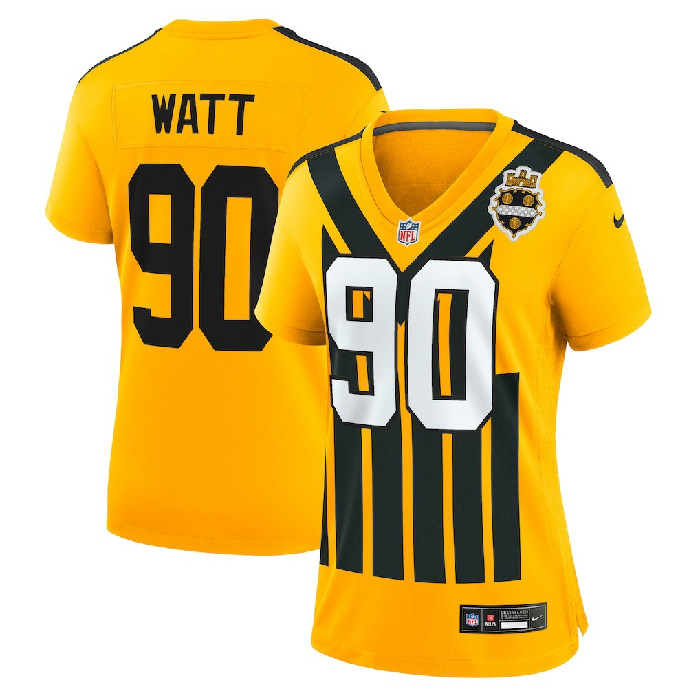 T.J. Watt  Women's Alternate 1933 Throwback Game Jersey - Pittsburgh Steelers