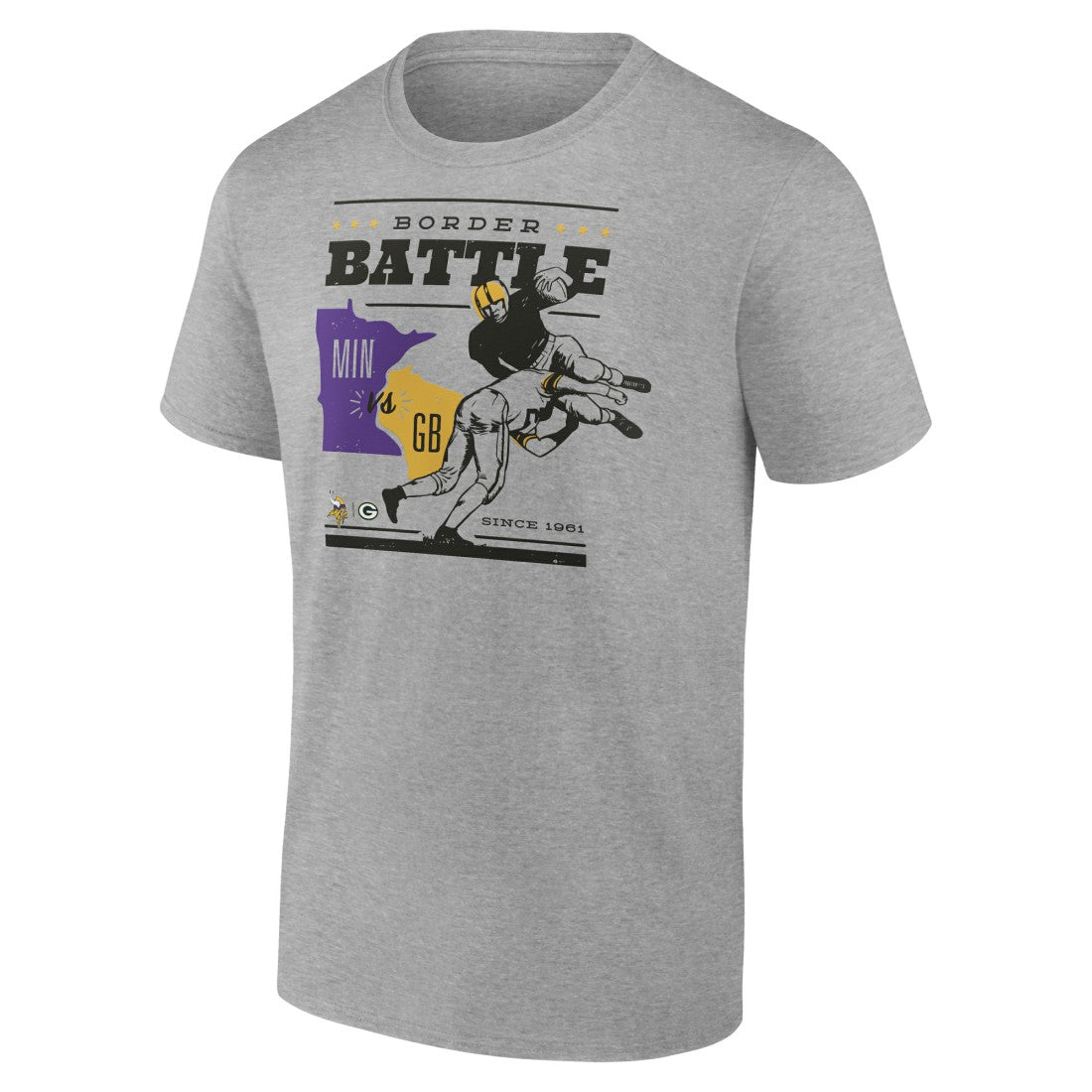 Minnesota Vikings vs.  Battle Border T-Shirt - Green Bay Packers