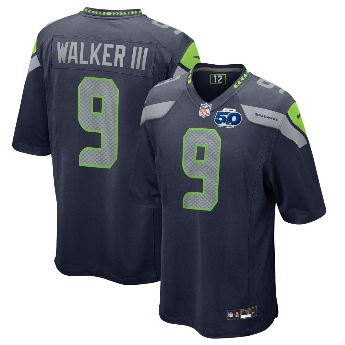 Kenneth Walker III  50th Season Game Jersey - Seattle Seahawks