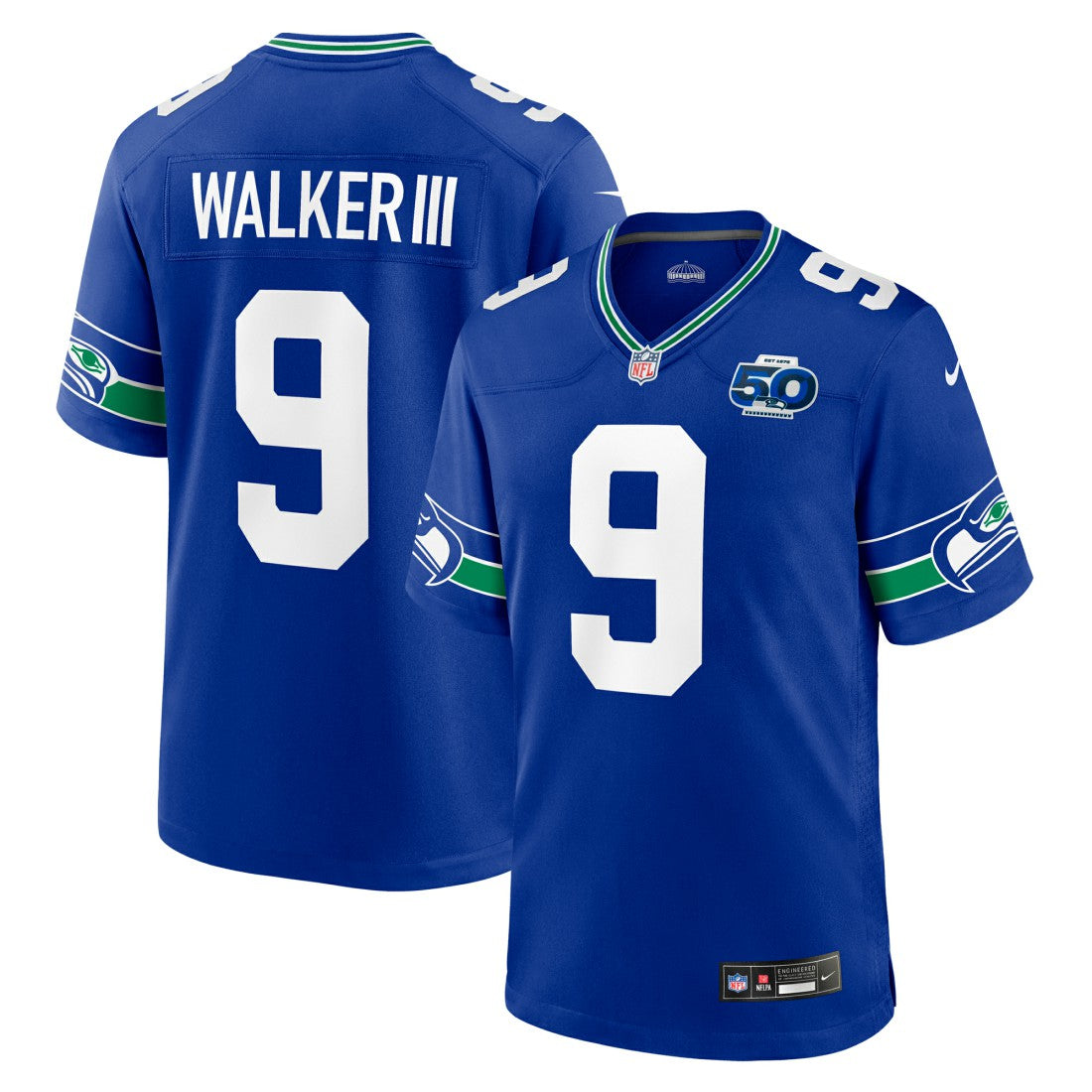 Kenneth Walker III  Alternate 50th Season Game Jersey - Seattle Seahawks