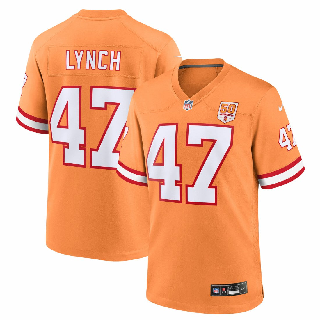 John Lynch  50th Season Game Jersey - Tampa Bay Buccaneers