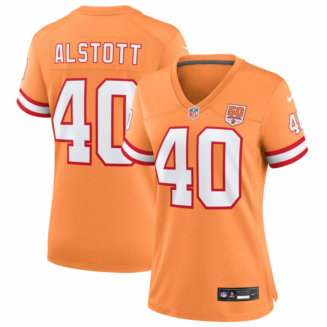 Mike Alstott  Women's 50th Season Game Jersey - Tampa Bay Buccaneers