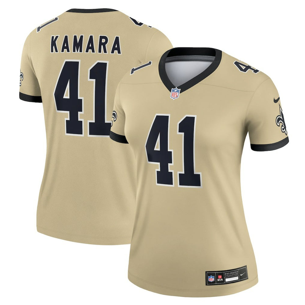 Alvin Kamara  Women's Gameday Golds Alternate Legend Player Performance Top - New Orleans Saints
